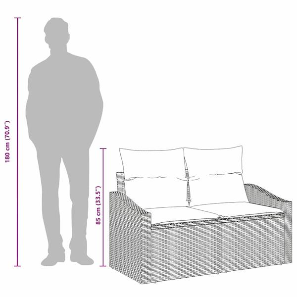 Grote foto vidaxl tuinbank bruin 123 x 62 x 69cm poly rattan tuin en terras tuinmeubelen