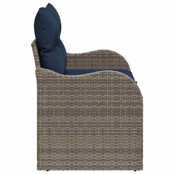 Grote foto vidaxl tuinbank met kussen 121 x 62 x 69 cm poly rattan tuin en terras tuinmeubelen
