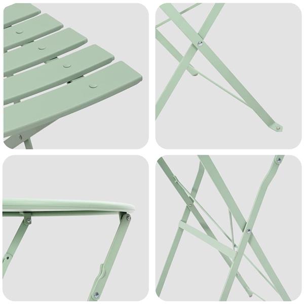 Grote foto vidaxl vouw bistro set 3 st sea foam staal tuin en terras tuinmeubelen