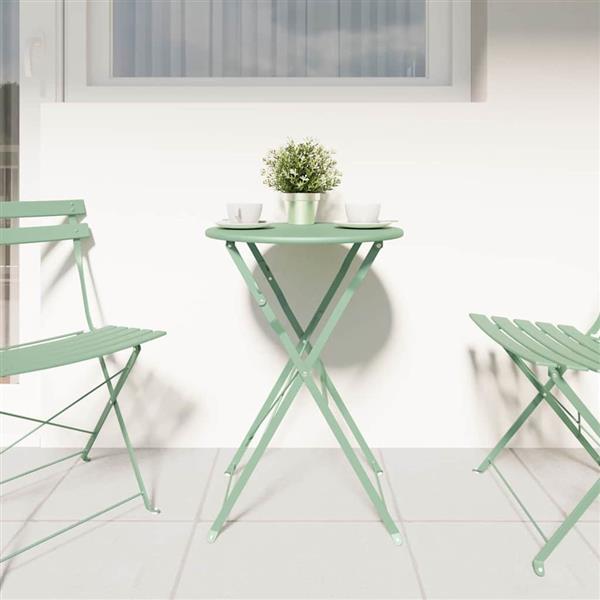 Grote foto vidaxl bistrotafel licht muntgroen 50 x 71 cm poedercoating staal tuin en terras tuinmeubelen
