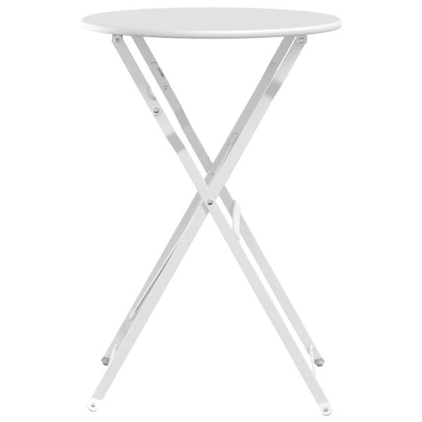 Grote foto vidaxl bistrotafel wit 50 x 71 cm poedercoating staal tuin en terras tuinmeubelen