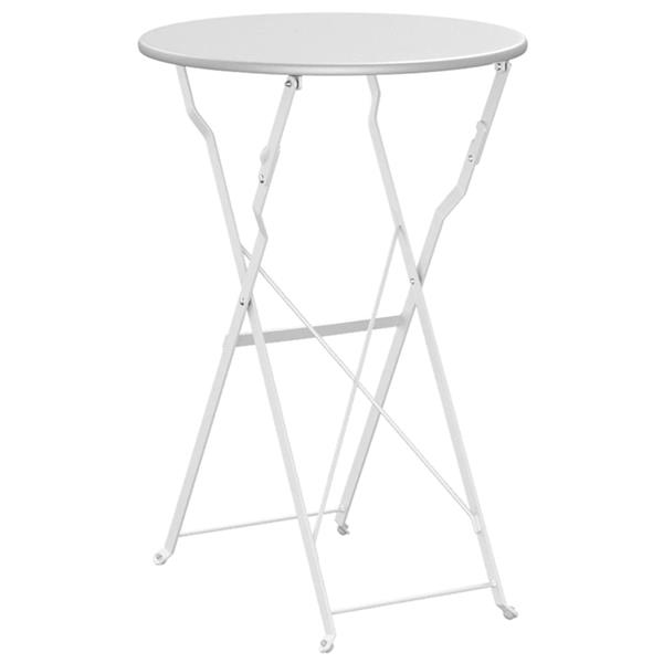 Grote foto vidaxl bistrotafel wit 50 x 71 cm poedercoating staal tuin en terras tuinmeubelen