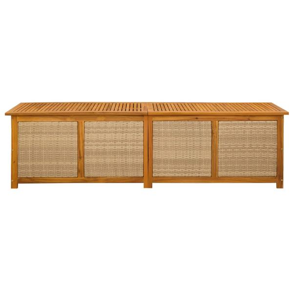 Grote foto vidaxl tuinopslagdoos 185 l massief acaciahout 200 x 50 x 56 cm beige tuin en terras overige tuin en terras