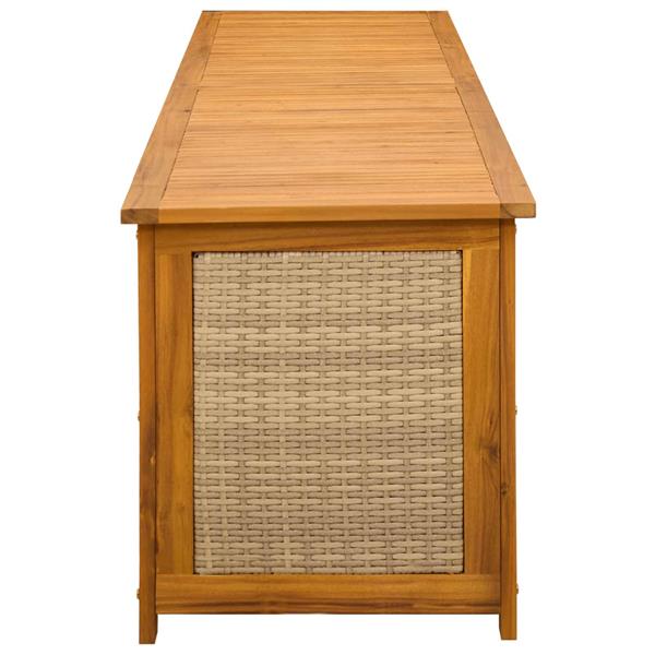 Grote foto vidaxl tuinopslagdoos 185 l massief acaciahout 200 x 50 x 56 cm beige tuin en terras overige tuin en terras