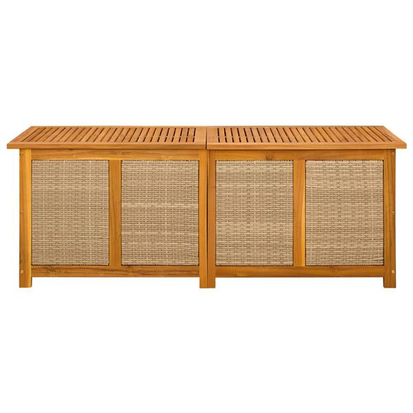 Grote foto vidaxl tuinopslagdoos 185 l massief acaciahout 150 x 50 x 56 cm beige tuin en terras overige tuin en terras