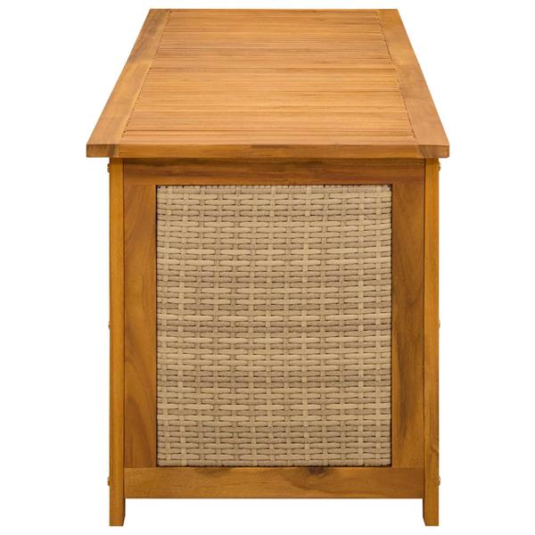 Grote foto vidaxl tuinopslagdoos 185 l massief acaciahout 150 x 50 x 56 cm beige tuin en terras overige tuin en terras