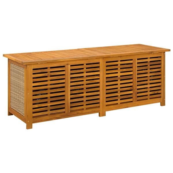 Grote foto vidaxl tuinopslagdoos 185 l massief acaciahout 150 x 50 x 56 cm beige tuin en terras overige tuin en terras