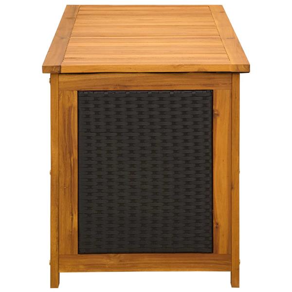 Grote foto vidaxl tuinopslagdoos 185 l massief acaciahout 113 x 50 x 56 cm zwart tuin en terras overige tuin en terras