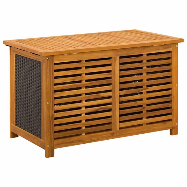 Grote foto vidaxl tuinopslagdoos 185 l massief acaciahout 90 x 50 x 56 cm zwart tuin en terras overige tuin en terras