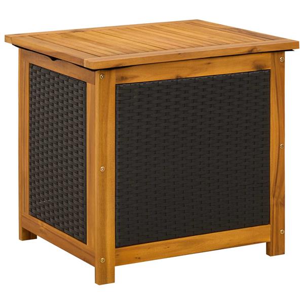 Grote foto vidaxl tuinopslagdoos 185 l massief acaciahout 60 x 50 x 56 cm zwart tuin en terras overige tuin en terras