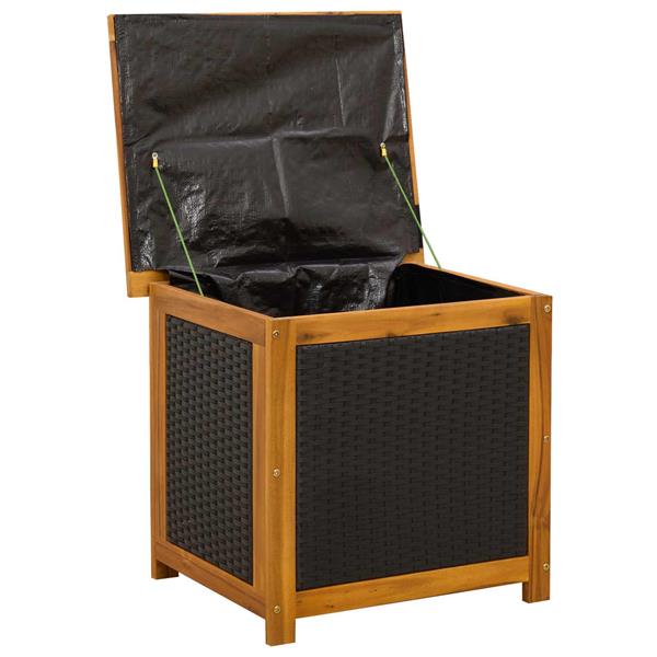 Grote foto vidaxl tuinopslagdoos 185 l massief acaciahout 60 x 50 x 56 cm zwart tuin en terras overige tuin en terras