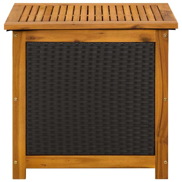 Grote foto vidaxl tuinopslagdoos 185 l massief acaciahout 60 x 50 x 56 cm zwart tuin en terras overige tuin en terras