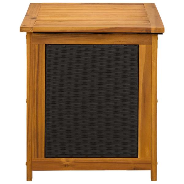 Grote foto vidaxl tuinopslagdoos 185 l massief acaciahout 60 x 50 x 56 cm zwart tuin en terras overige tuin en terras