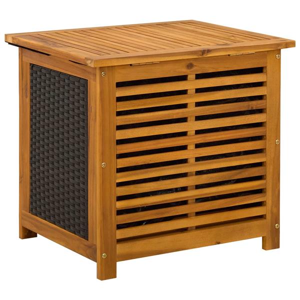 Grote foto vidaxl tuinopslagdoos 185 l massief acaciahout 60 x 50 x 56 cm zwart tuin en terras overige tuin en terras