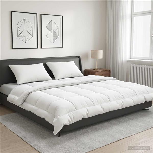 Grote foto vidaxl dekbed trier 220x240 cm zomer 140 gsm 100 australische wol wit huis en inrichting bedden