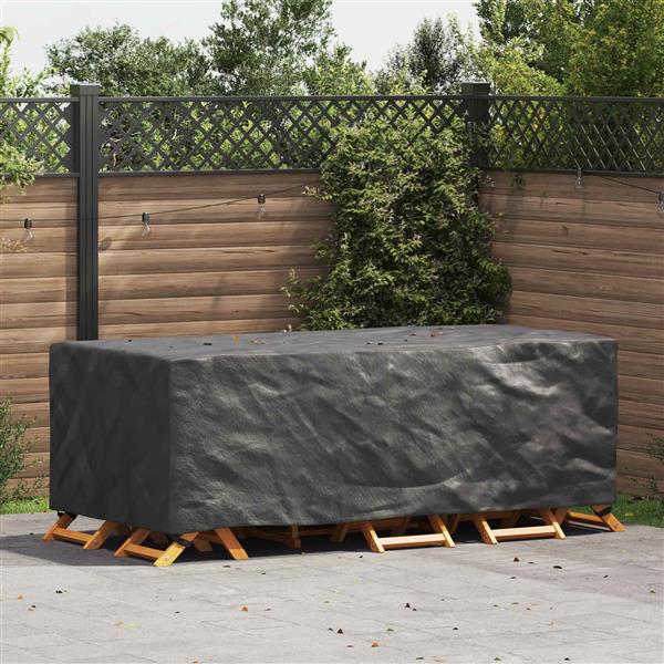 Grote foto vidaxl meubelhoes effen zwart 229 x 113 x 73 cm 210d tuin en terras tuinmeubelen