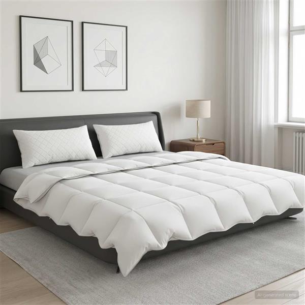 Grote foto vidaxl dekbed fulda 200 x 220 cm zomer 100 gsm 90 gansendons wit huis en inrichting bedden