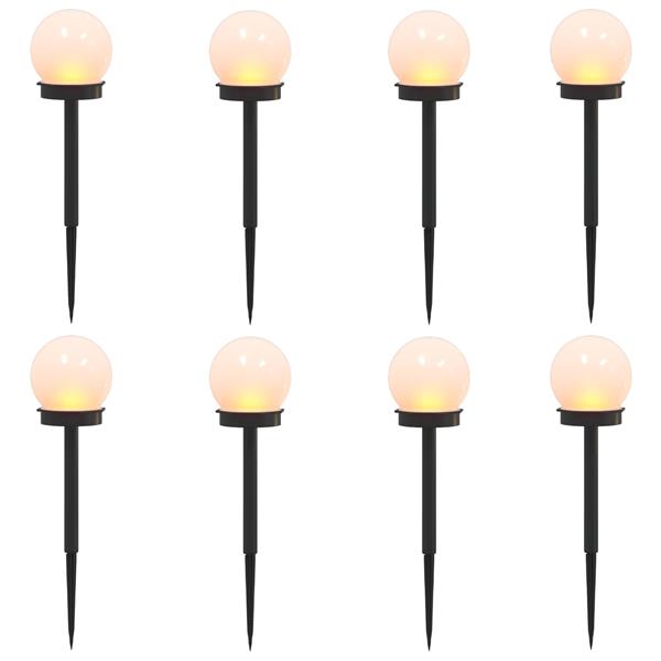 Grote foto vidaxl buitenzonne lampen met grondpin 8 st warmwit 38 5 cm abs tuin en terras verlichting