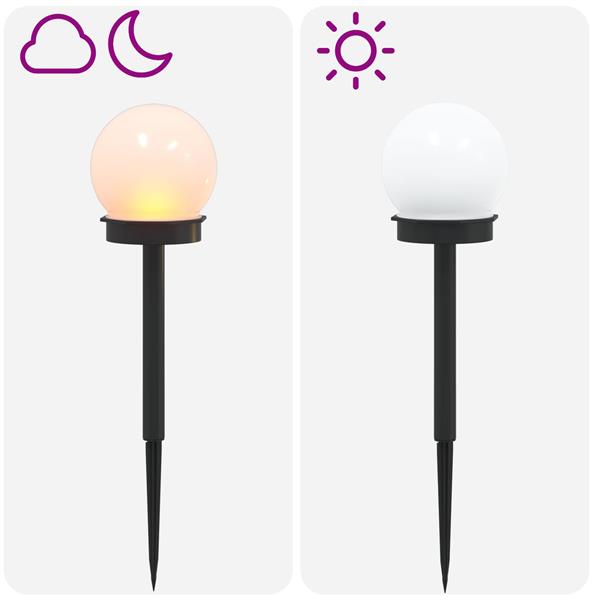 Grote foto vidaxl buitenzonne lampen met grondpin 4 st warmwit 38 5 cm abs tuin en terras verlichting