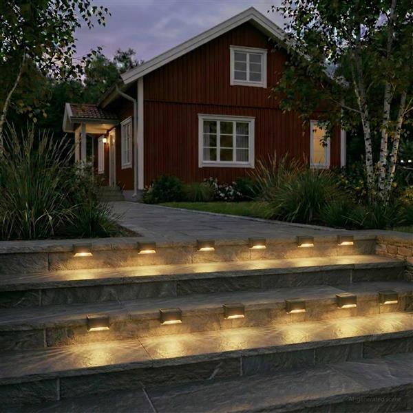 Grote foto vidaxl buitenzonne lampen met grondpin 12 st warmwit 4 5 cm abs en ps tuin en terras verlichting