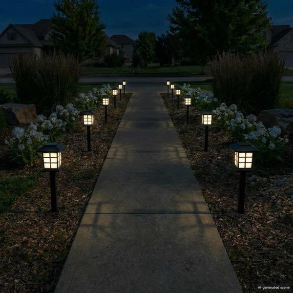 Grote foto vidaxl buitenzonne lampen met grondpin 12 st warmwit 38 5 cm pp tuin en terras verlichting