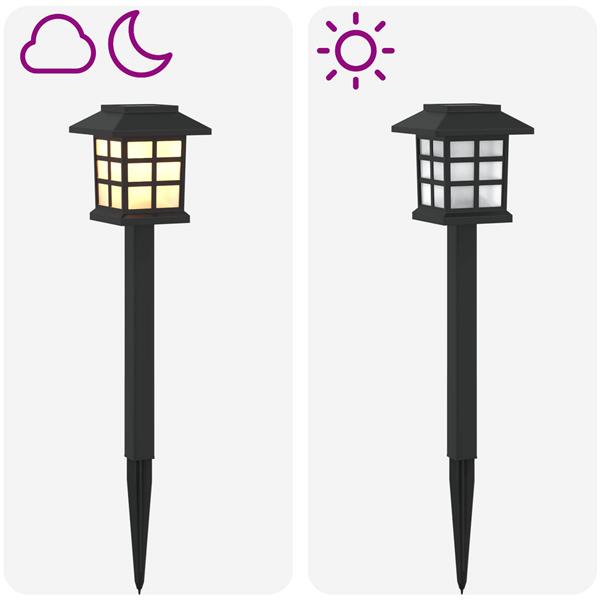 Grote foto vidaxl buitenzonne lampen met grondpin 12 st warmwit 38 5 cm pp tuin en terras verlichting