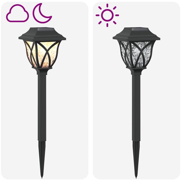 Grote foto vidaxl buitenzonne lampen met grondpin 24 st warmwit 42 cm pp tuin en terras verlichting