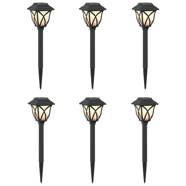 Grote foto vidaxl buitenzonne lampen met grondpin 6 st warmwit 42 cm pp tuin en terras verlichting