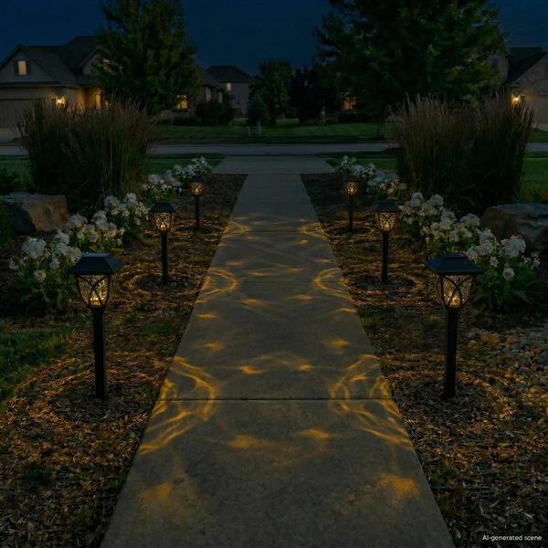 Grote foto vidaxl buitenzonne lampen met grondpin 6 st warmwit 42 cm pp tuin en terras verlichting