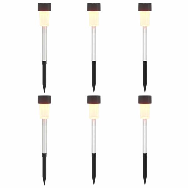 Grote foto vidaxl buitenzonne lampen met grondpin 6 st warmwit 29 5 cm tuin en terras verlichting