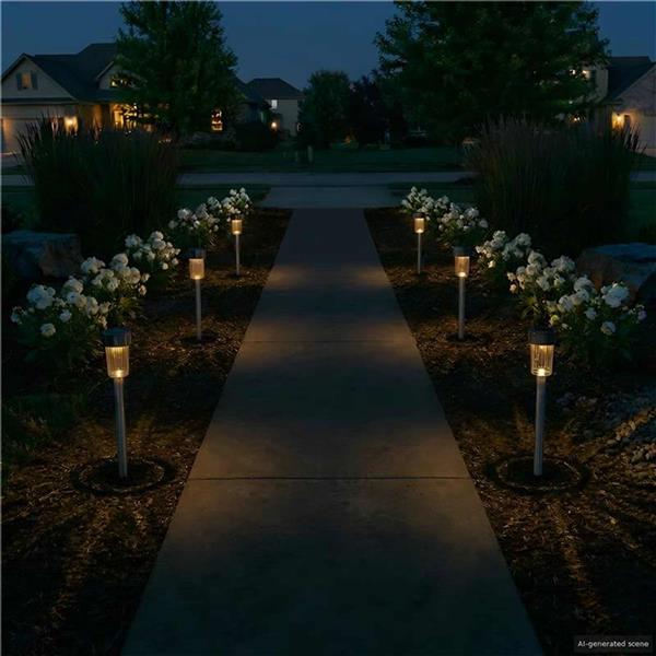 Grote foto vidaxl buitenzonne lampen met grondpin 6 st warmwit 29 5 cm tuin en terras verlichting