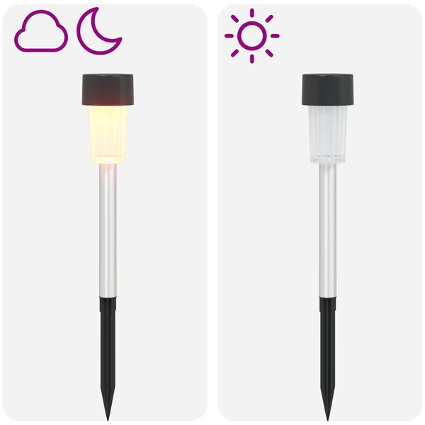 Grote foto vidaxl buitenzonne lampen met grondpin 6 st warmwit 29 5 cm tuin en terras verlichting