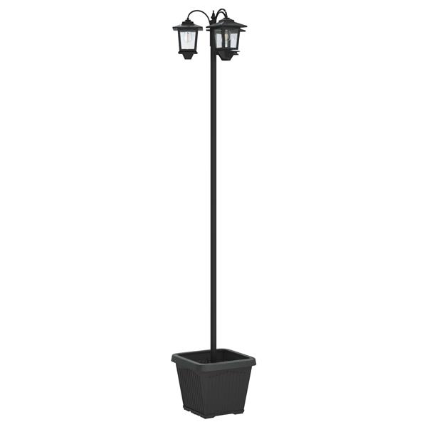 Grote foto vidaxl 3 arm lantaarnpaal met plantenbak zwart 32 x 32 x 188 cm huis en inrichting overige