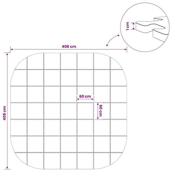Grote foto vidaxl zwembad grondmat 49 st 408 cm rond eva schuim zwart tuin en terras zwembaden toebehoren