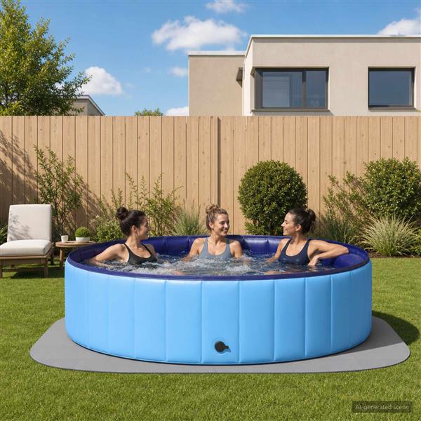 Grote foto vidaxl zwembad grondmat 36 st 350 cm rond eva schuim grijs tuin en terras zwembaden toebehoren