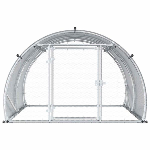 Grote foto vidaxl kippenhok zilver 200 x 150 x 100 cm gegalvaniseerd staal dieren en toebehoren hokken en kooien