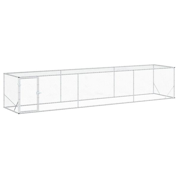 Grote foto vidaxl kippenren zilver 500 x 100 x 100 cm gegalvaniseerd staal dieren en toebehoren hokken en kooien