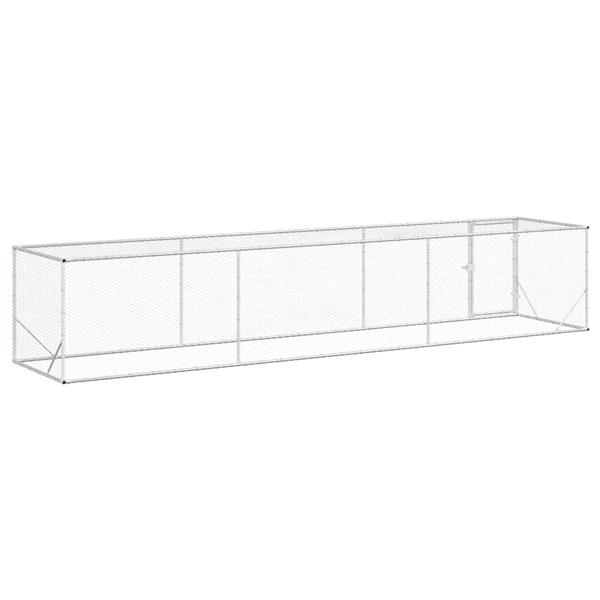 Grote foto vidaxl kippenren zilver 500 x 100 x 100 cm gegalvaniseerd staal dieren en toebehoren hokken en kooien