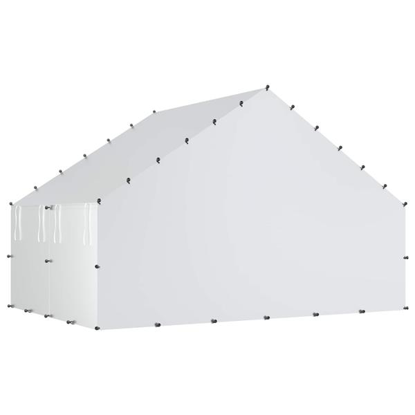 Grote foto vidaxl kippenhok met dak zilverkleurig 300 x 200 x 190 cm dieren en toebehoren hokken en kooien