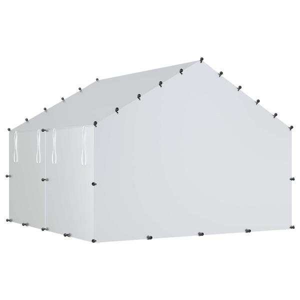 Grote foto vidaxl kippenhok met dak zilverkleurig 200 x 200 x 150 cm dieren en toebehoren hokken en kooien