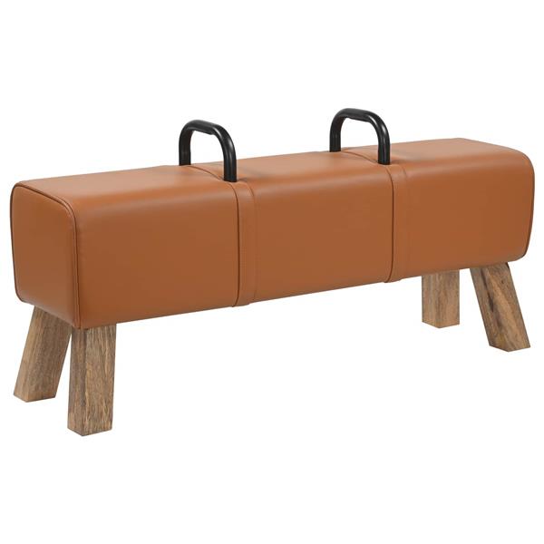 Grote foto vidaxl bank bruin 110 x 30 x 45 cm echt leer huis en inrichting overige huis en inrichting