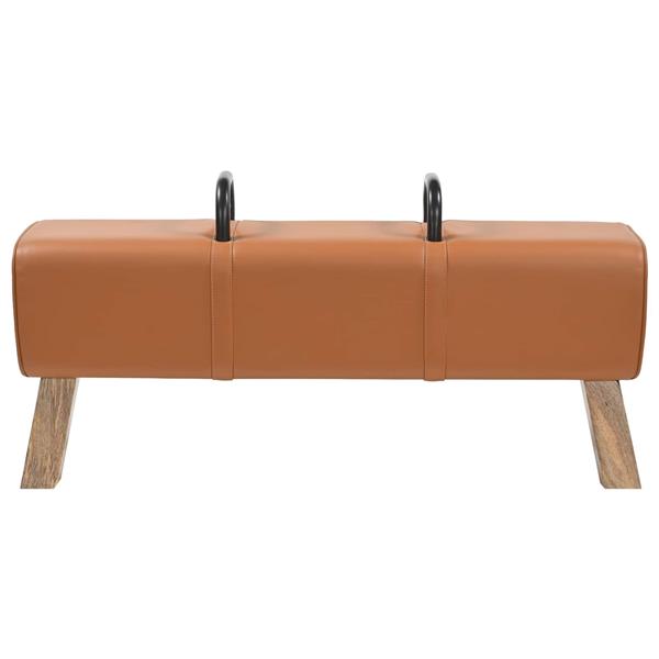 Grote foto vidaxl bank bruin 110 x 30 x 45 cm echt leer huis en inrichting overige huis en inrichting