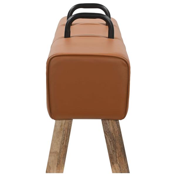Grote foto vidaxl bank bruin 110 x 30 x 45 cm echt leer huis en inrichting overige huis en inrichting