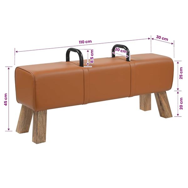 Grote foto vidaxl bank bruin 110 x 30 x 45 cm echt leer huis en inrichting overige huis en inrichting