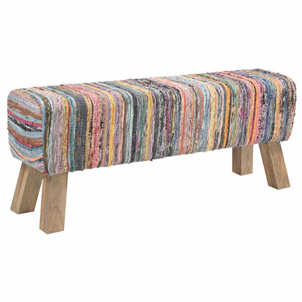 Grote foto vidaxl bank 110 x 30 x 45 cm echt leer meerkleurig huis en inrichting stoelen
