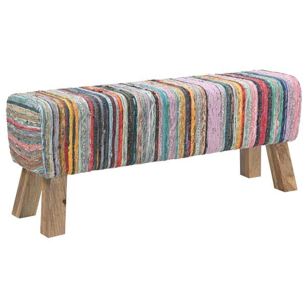 Grote foto vidaxl bank 110 x 30 x 45 cm echt leer meerkleurig huis en inrichting stoelen