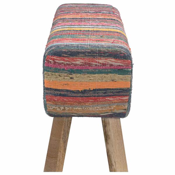 Grote foto vidaxl bank 110 x 30 x 45 cm echt leer meerkleurig huis en inrichting stoelen