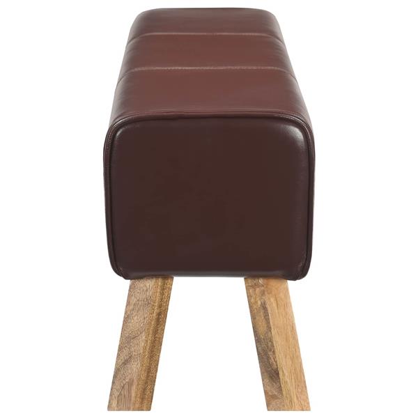 Grote foto vidaxl bank 110 x 30 x 45 cm echt leer donkerbruin huis en inrichting stoelen