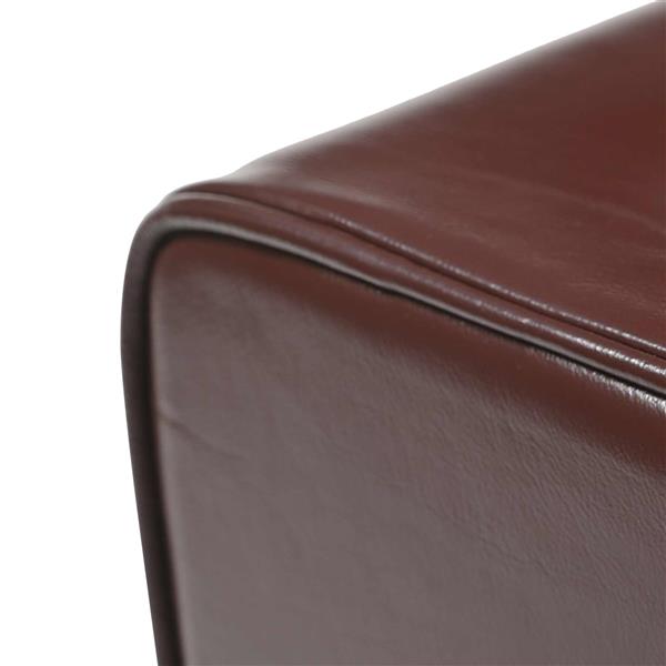 Grote foto vidaxl bank 110 x 30 x 45 cm echt leer donkerbruin huis en inrichting stoelen