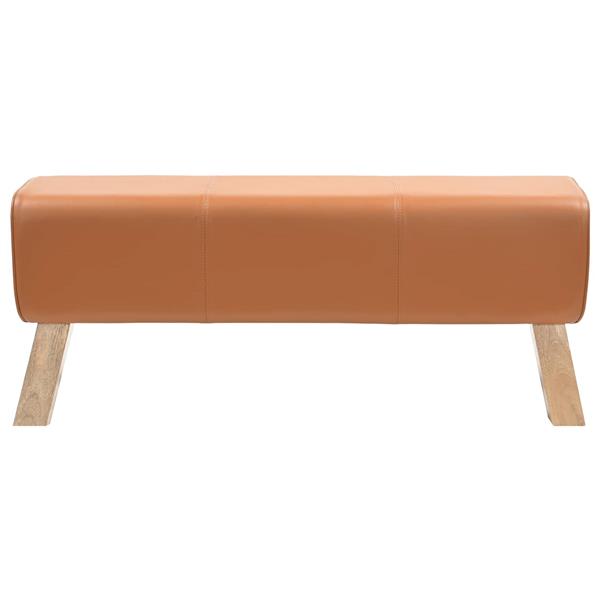 Grote foto vidaxl bank 110 x 30 x 45 cm echt leer bruin huis en inrichting stoelen